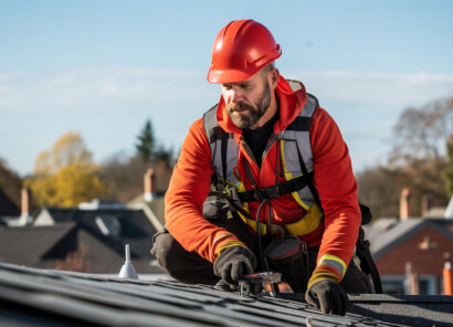 Roof service involves